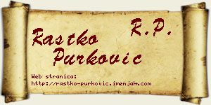 Rastko Purković vizit kartica